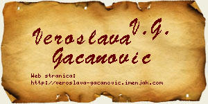 Veroslava Gačanović vizit kartica